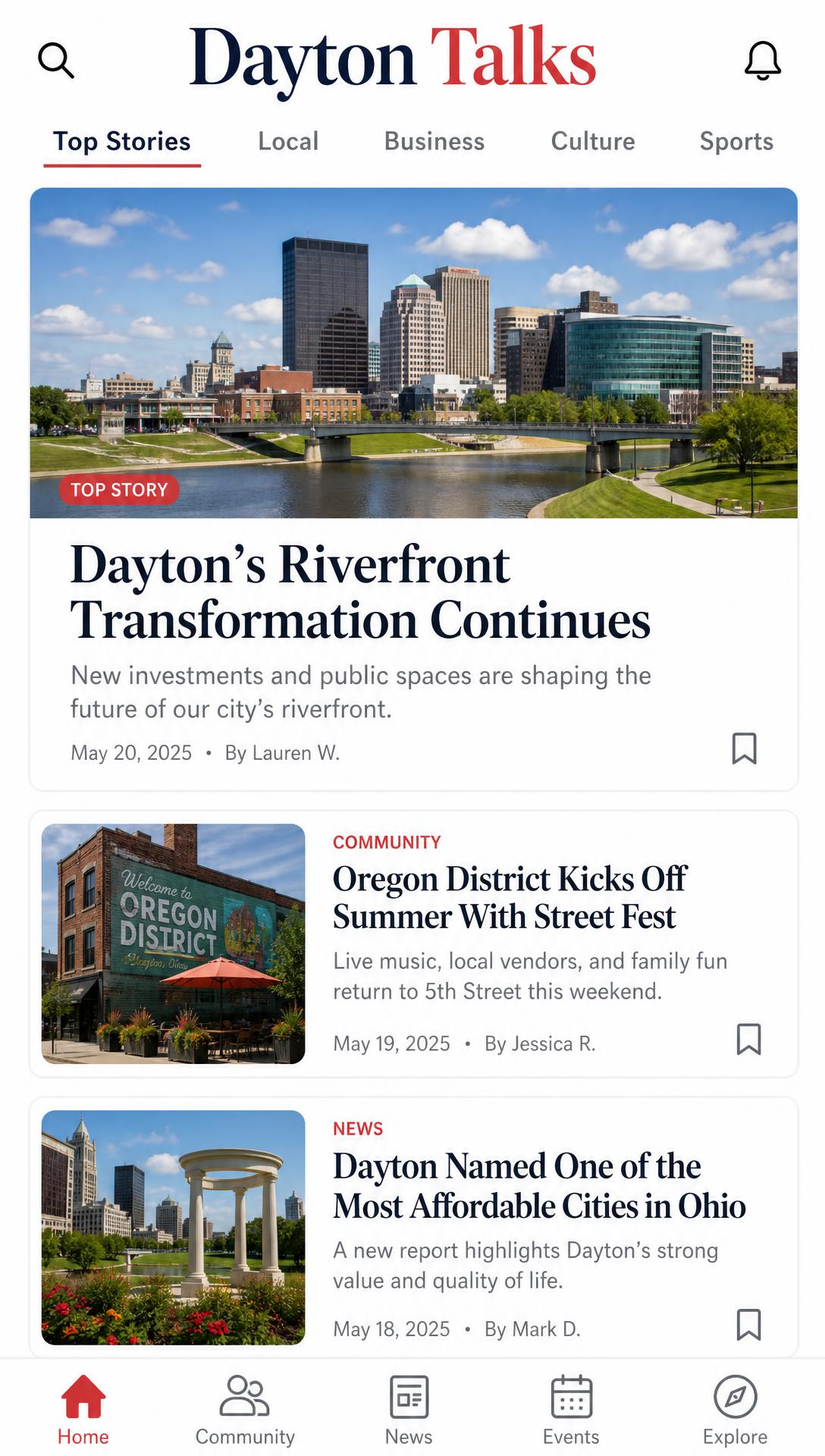 Dayton Talks home feed with top local stories